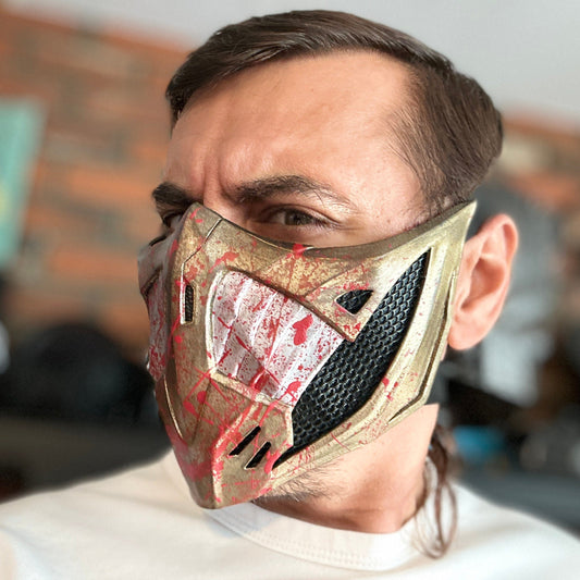 Scorpion mask from Mortal Kombat 1 - Hanzo's Mentor