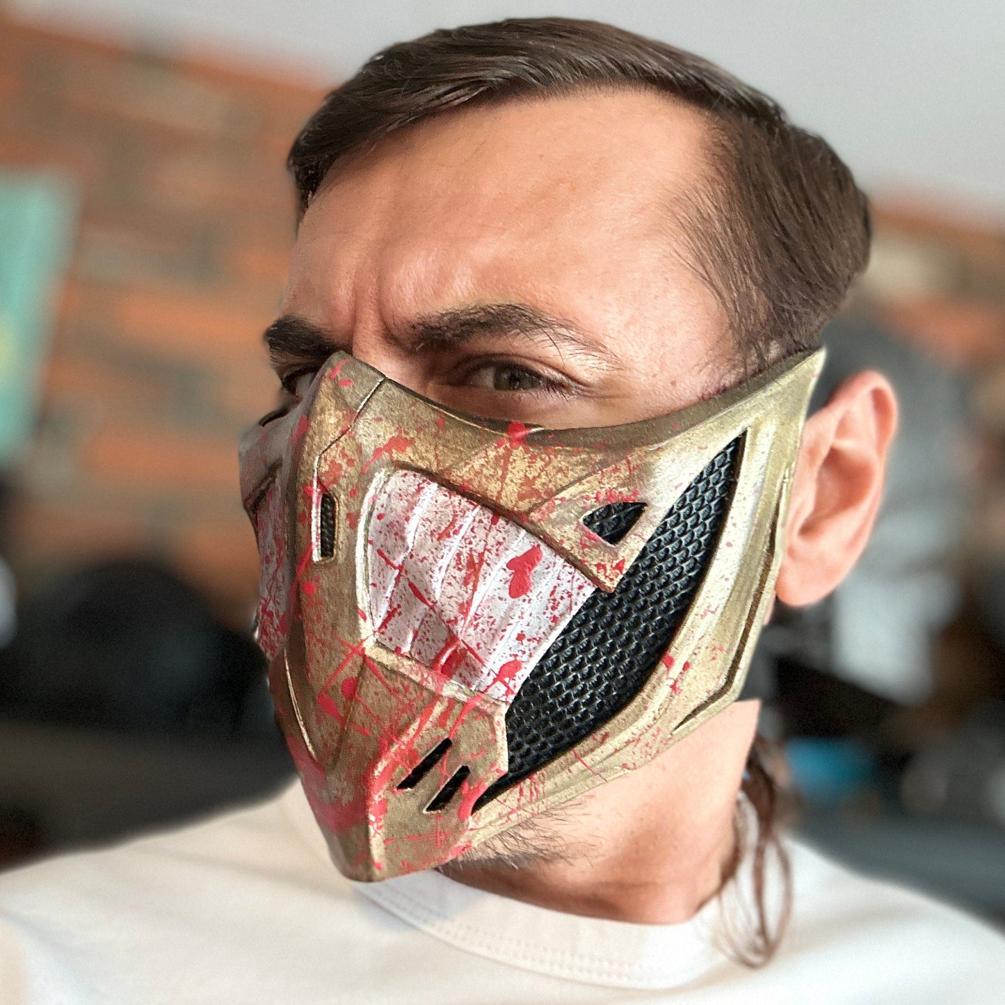 Scorpion mask from Mortal Kombat 1 - Hanzo's Mentor