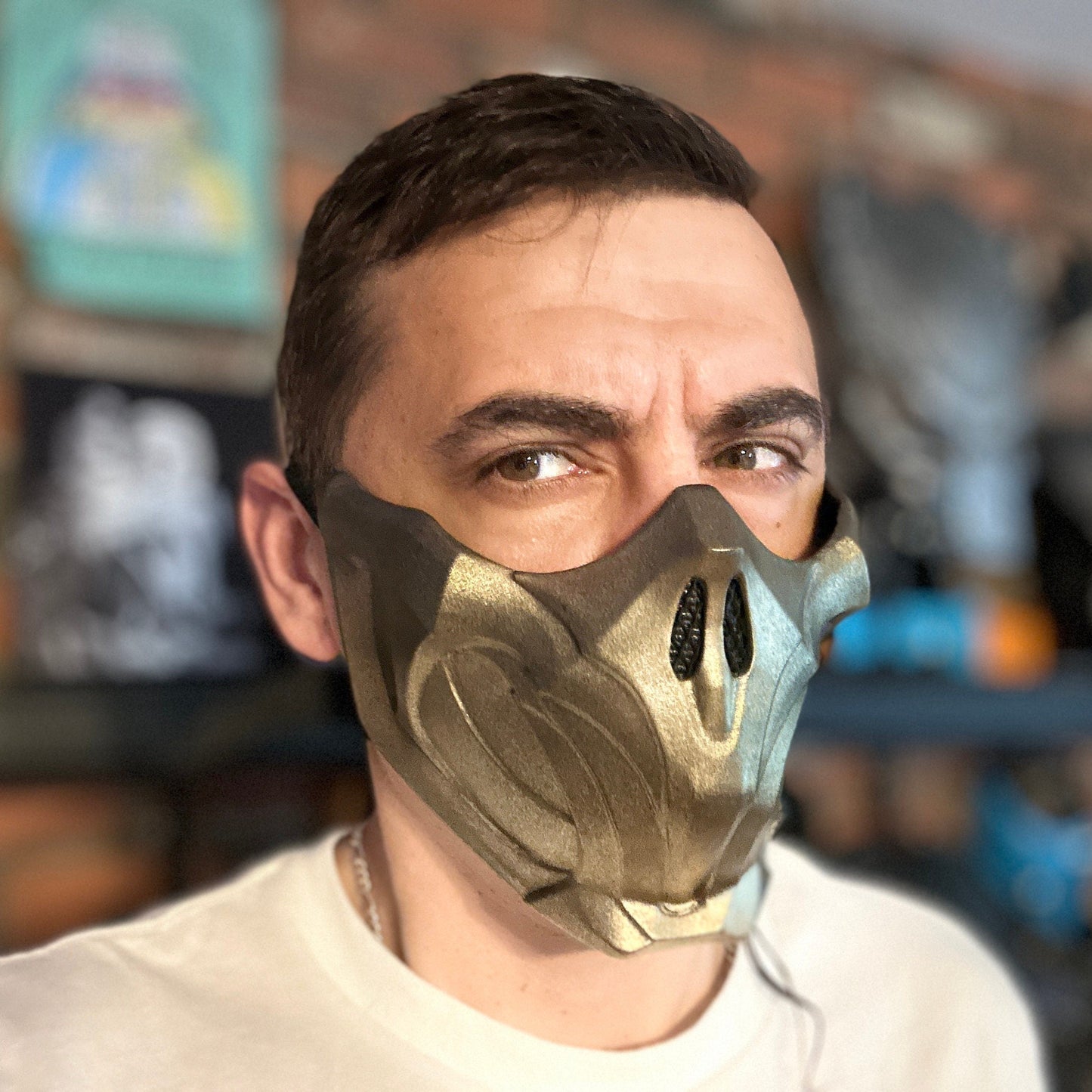 Scorpion mask from Mortal Kombat 11 - Golden Demon