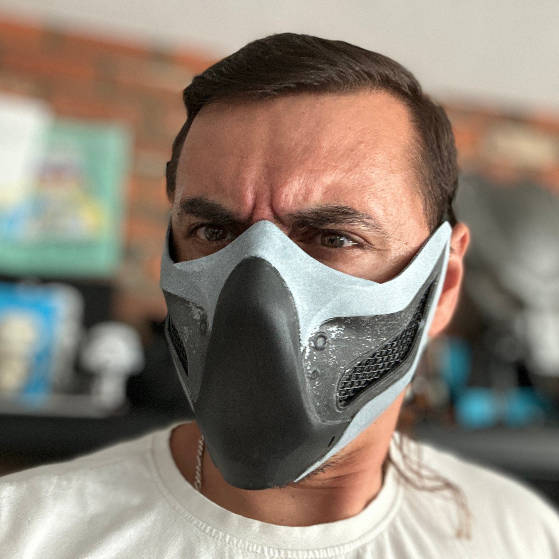 mortal kombat, smoke, mask, cosplay
